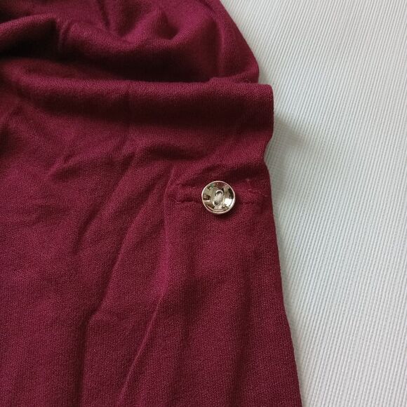 Rue21 Plus Size Maroon Red Sheer Mesh Yoke Roll Tab Sleeves Casual Shirt 3X - Picture 9 of 12